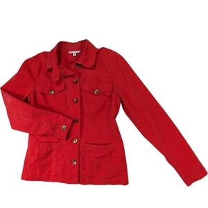 CAbi Jacket Shacket Womens M Orange Utility Chore Coat Chic French Girl Casual